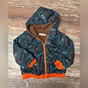 SHEIN | VGUC Fleece Lined Dinosaur Zip Hoodie, 18-24 Months